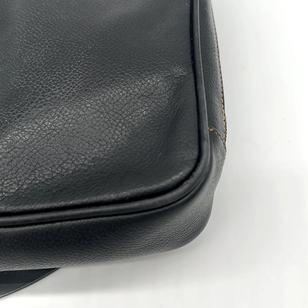 Vintage Dunhill Black Leather Travel Toiletry Bag Organizer